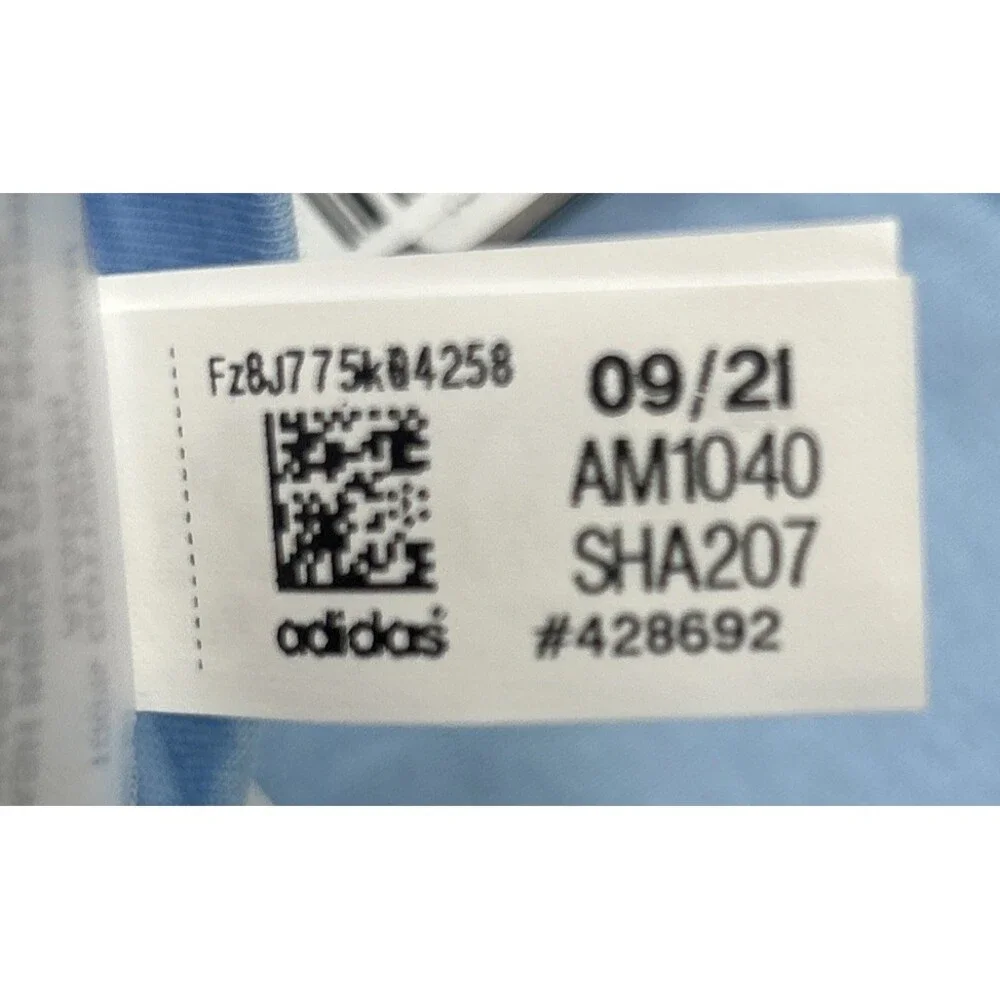 Adidas Logo Baby Boy 18 Month Romper Shortie Jumpsuit Light Blue Snaps